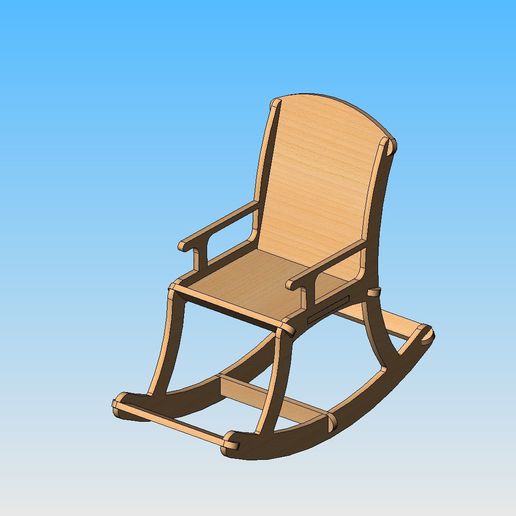 Rocking chair 3D model preview