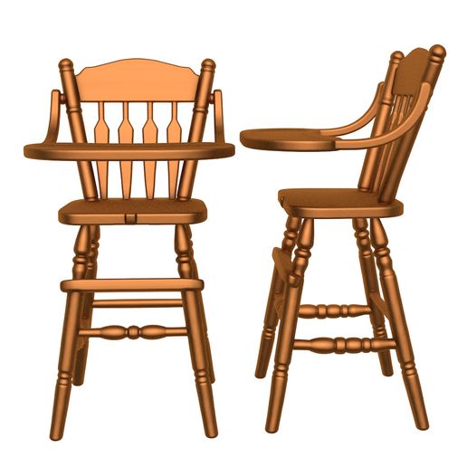 High Chair / High Chair stl / wood High Chair / Kids Study Table Chair / Baby Desk Chair