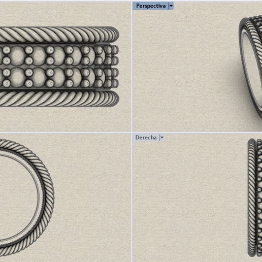 Etruscan Style Revolving Wedding Ring in digital STL format 3D model