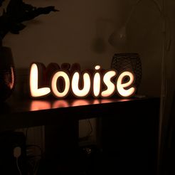 louise.jpg Free STL file LED LAMP WITH NAME - Louise - First name lamp・3D print design to download, french_geek