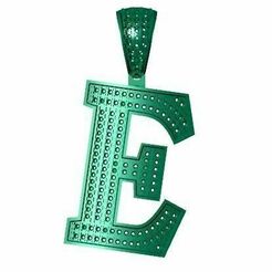 e-1.jpg STL file E ALPHABET PENDANT WITH ROUND DIAMOND・3D printing template to download