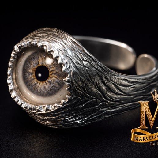 👁️ All-Seeing Eye Gothic Ring・ STL File for 3D printing・Cults