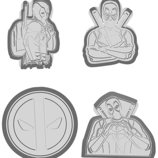 deadpool cookie cutters with stamp
