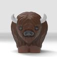 2024-05-01_21h34_47.jpg buffalo, American Bison - flower pot planter, pencil holder - 3D model STL file