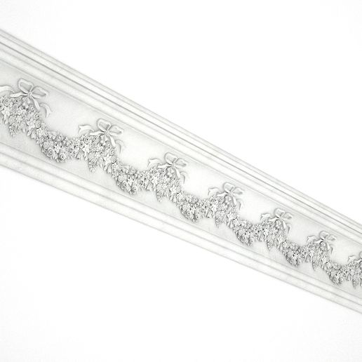 Cornice_Baroque_004.jpg Cornice Antique Decor Garland Flowers Baroque Style for CNC