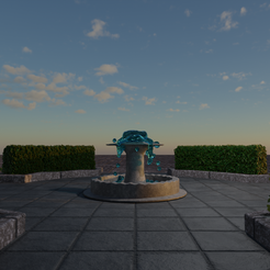 fontaine.png STL file Fountain model to stick・3D printable model to download