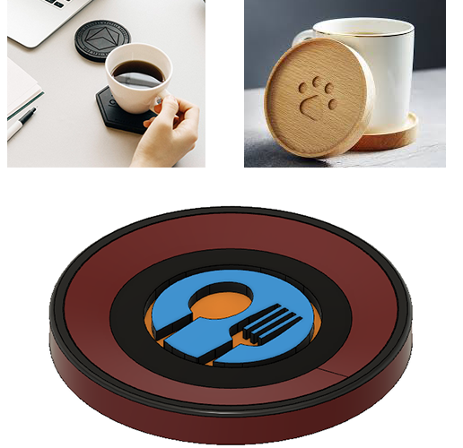 Caffe Cup Holder (Cutlery) / porte-tasse à café - 3D model önizlemesi