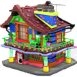 150101-POLY.png MAISON 2 HOUSE HOME CHILD CHILDREN'S PRESCHOOL TOY 3D MODEL KIDS TOWN KID Cartoon Building 5