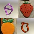 fruitpack1a.jpg Fruit Pack: 5 Fruit Cookie Cutters!  Apple, Banana, Orange, Pineapple, Strawberry