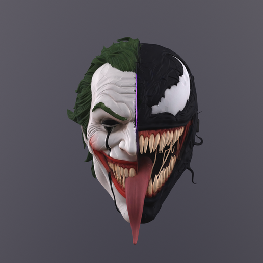 The Grinning Symbiote: Joker x Venom Fusion Mask