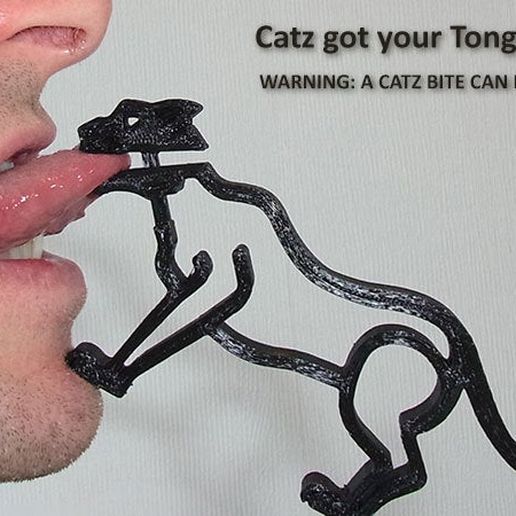 tongue_display_large.jpg Télécharger fichier STL gratuit Wild Catz.... avec des mâchoires qui mordent et grognent ! • Modèle à imprimer en 3D, Muzz64