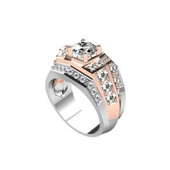 1.jpg STL file Model Men's ring with diamonds for crafting・3D print object to download