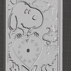 SNOOPY-WOODSTOCK-love-clock-b.jpg Fichier STL Horloge SNOOPY WOODSTOCK love・Plan à imprimer en 3D à télécharger