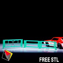 0108_Pedestrian_Railing_Flat_0108.jpg Free STL file Pedestrian Railing Street Diorama's 1/64 Scale・3D printable model to download