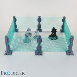 Energy-Barrier-Tabletop-Terrain-Prodicer-1.jpg Fichier STL Barrière énergétique de terrain de science-fiction de table ou clôture laser・Design à télécharger et à imprimer en 3D