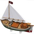 02.jpg Traditional Mediterranean Lateen Sail Coaster Cargo Boat 3D Printable Model