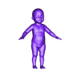 Baby T pose SDLevel4.obj Baby in T Pose Quad Mesh avec 5 niveaux de subdivision.