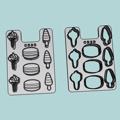 PlanchaHeladoMacarronHelado1.jpg STL file Sprikles - Miniature Ice Cream and Macaron Cutter.・Template to download and 3D print