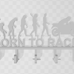 Born-To-Race.png Fichier STL CROCHET MURAL "BORN TO RACE" POUR MOTOS・Objet pour impression 3D à télécharger