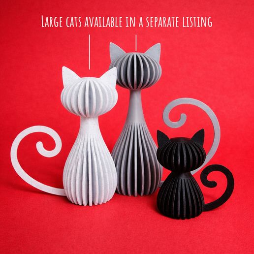 👶 Tiny Cats Pair STL | Minimalist Baby Cats | Cute Japandi Cat ...