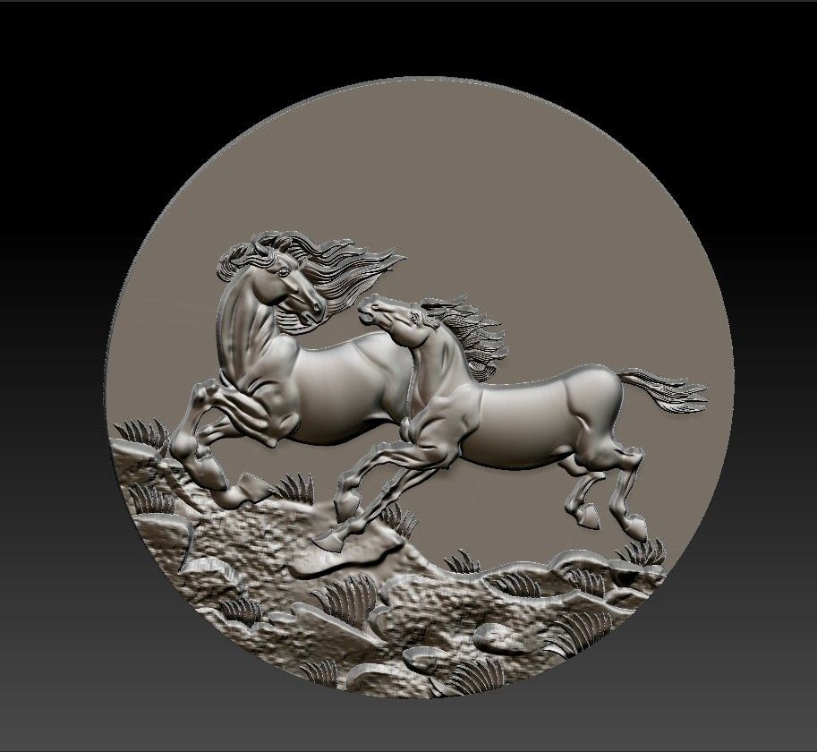 Two_horses7.jpg Free STL file Two horses・Template to download and 3D print, stlfilesfree