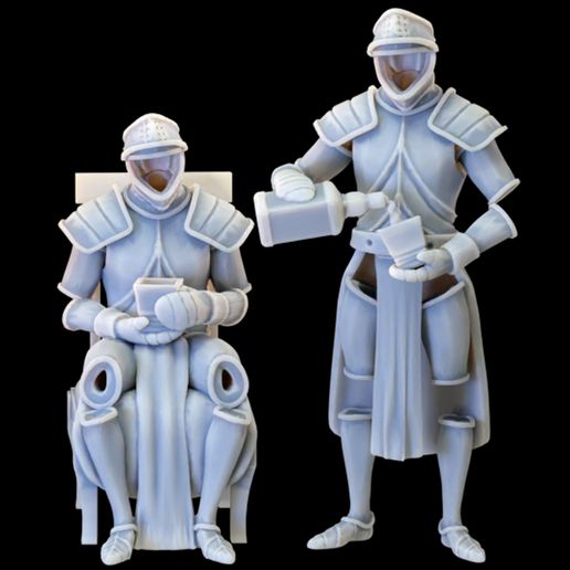 Relaxing Animated Armors (2pcs) - Fantasy Tavern District Vol II