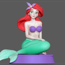 1.jpg STL file ARIEL LITTLE MERMAID PRINCESS DISNEY CHARACTER CUTE ANIME GIRL 3D PRINT・3D printer model to download