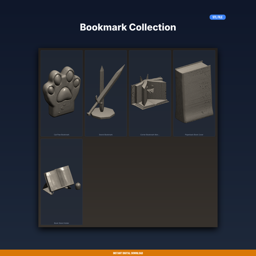 Bookmark Collection - 5-Model STL Bundle