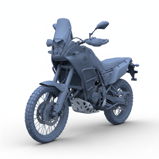 Yamaha Tenere 700 motorcycle 3D print, pre supported motorcycle STL, bike model, motorcycle scale model, motorcycle keychain STL, motorbike, motorcycle model kit, cartoon motorcycle STL, custom exhaust motorcycle STL, 1:24 motorcycle, motorcycle miniature
