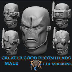 GREATER GOOD RECON HEADS MALE x i 114 VERSIONS (é A Greater good recon male heads