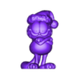 Garfield_Christmas_cap1.stl Garfield- Christmas - cat-standing pose-FANART FIGURINE