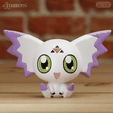 culumon01.png Culumon Chibi Digimon Tamers 4 models Easy Print