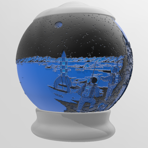 Litho lamp TINTIN moon lens 3D model