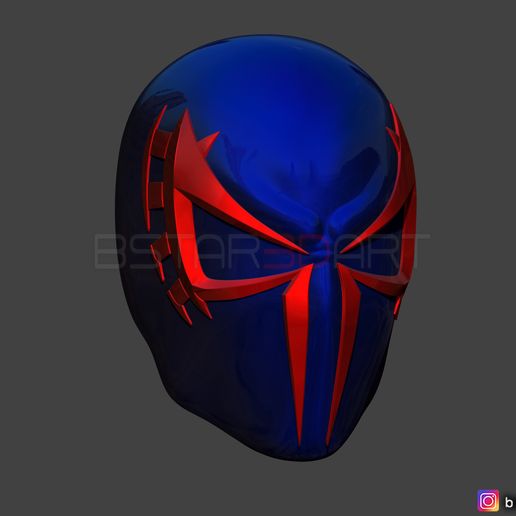 01.jpg Spider Man 2099 Maske -Spider man Helm - Marvel Comics 3D-Druck Modell