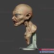 Gollum_3d_print_file_08.jpg Gollum The Lord of the Rings Sculpture Bust STL File 3D Print File