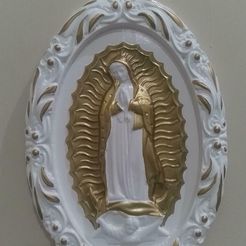 IMG_20230707_205937.jpg virgin of guadalupe with white and gold wooden frame