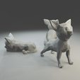 4.png Low polygon chihuahua 3D print model  in three poses