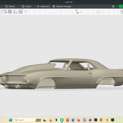 1969 Chevrolet Camaro Pro Street Drag car, 1/24 scale hollow body shell model, scalable to size needed, 3d print, stl file, rc car, slot car, body, resin, fdm