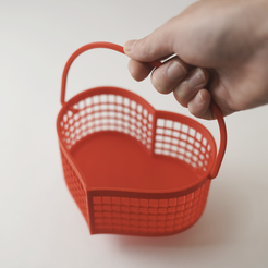 Heart3.png 3D file Heart Shaped Basket・3D printer model to download