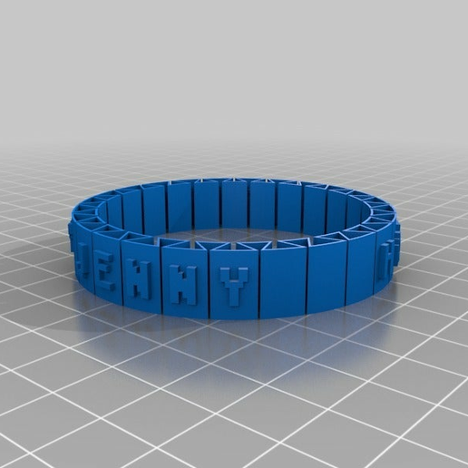 My Customized flexible name bracelet - 3D model önizlemesi