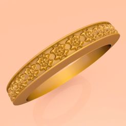 Wedding-Band-Jewellery-Ring-RWJS47.jpg Fichier STL Anneau de mariage Bague RWJSP47・Modèle à télécharger et à imprimer en 3D