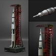 0.1.jpg Nasa Saturn V Rocket and Launch Pad Apollo 3D model, file STL OBJ for 3D Printer