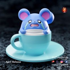 marill-cup-color-1-copy.jpg 3D-Datei Kaffeetasse Marill - vorgestütztes Modell mit 3mf multicolor・3D-druckbare Vorlage zum herunterladen