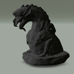 Capture d’écran 2017-09-29 à 12.07.28.png Free STL file gargoyle 2 inspired by Cathedral Notre Dame from Paris・3D printer model to download