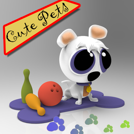 Cute Pets Little Pets Collectibles Puppy IAN 3D print model 3D model