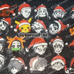 photo_2022-12-09_01-10-17.jpg STL file keychain / keychain ,20 ANIME CHRISTMAS DESIGNS・3D print design to download