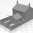 Terrace 1F-W-02.jpg N gauge Terraced House with Single Storey Extension and walls