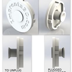 TAPON ENCHUFE.jpg STL-Datei Plug Cover with hidden handle - Plug cap with concealed handle kostenlos・3D-druckbares Modell zum herunterladen