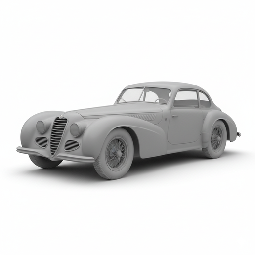 Alfa Romeo 8C 2900 modern car STL, FDM friendly car STL, car garage STL, French rally car STL, 1:43 car STL, no support car STL, car model STL, 1950s classic car STL, garage diorama car STL, 1970s vintage car STL, open wheel car STL, pre supported car STL