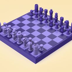 FlatChess-1.jpg Fichier STL Jeu d'échecs : Design plat・Modèle à télécharger et à imprimer en 3D